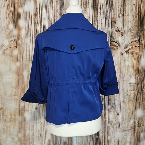 Ruby rd petite Womens Blue Weather Resistant Pea Coat Size 8P - Picture 7 of 7